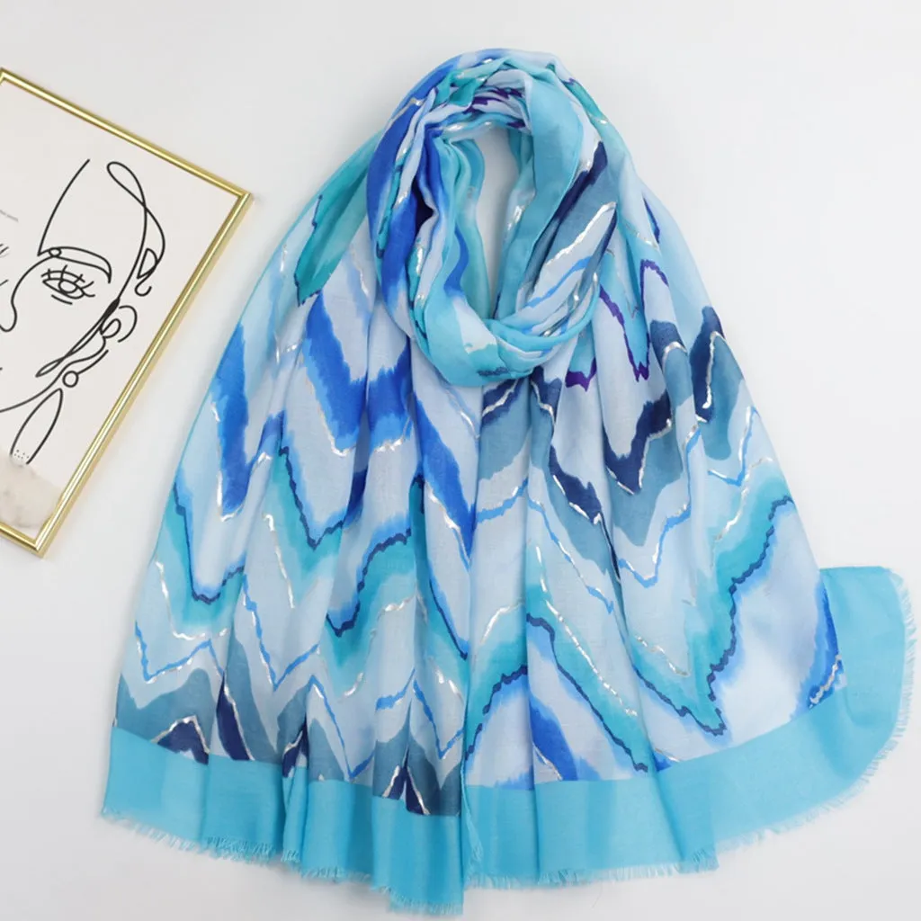 230320 Hot stamping karst printed scarf