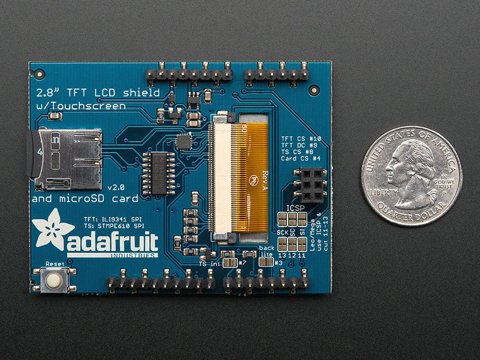 2.8" TFT Touch Shield for Arduino with Resistive Touch Screen