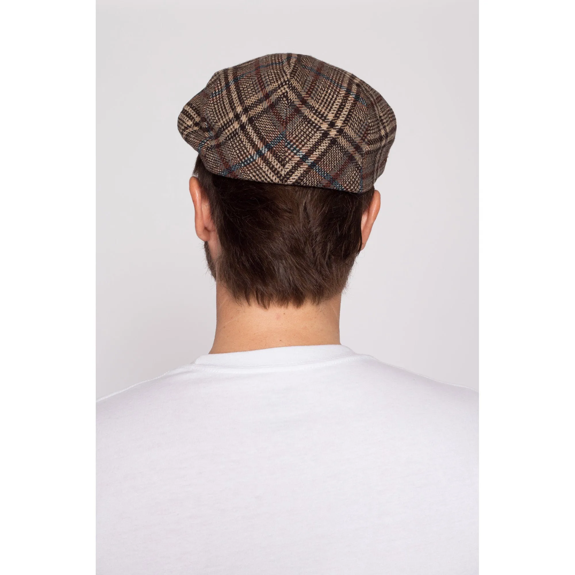 70s 80s Irish Plaid Tweed Flat Cap - Men's Small