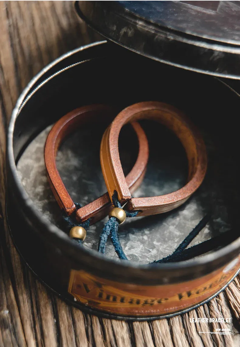 Adjustable Retro Tanned Leather Bracelet