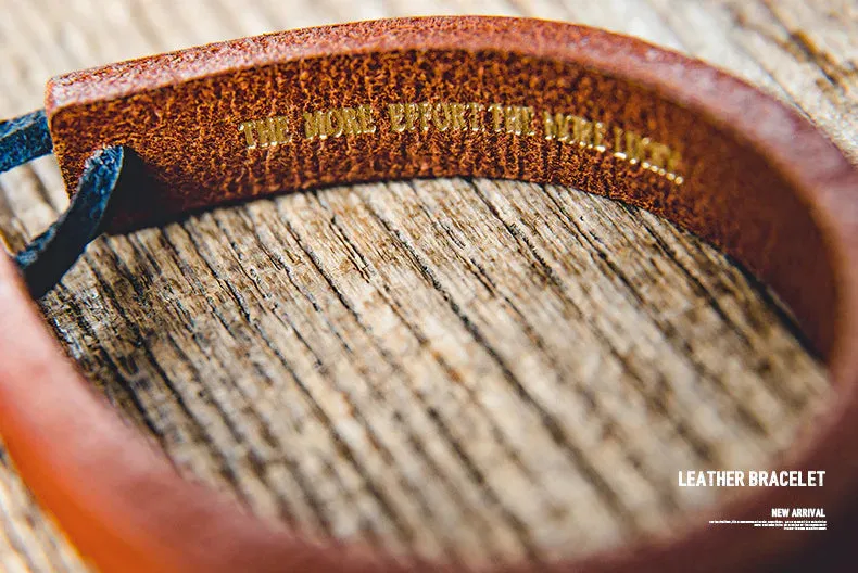 Adjustable Retro Tanned Leather Bracelet