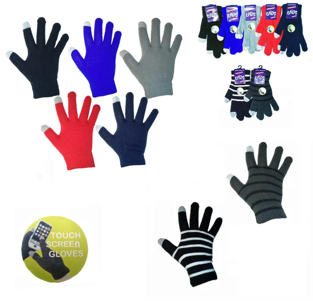 adult conductive touchscreen magic stretch texting gloves assortment Case of 120