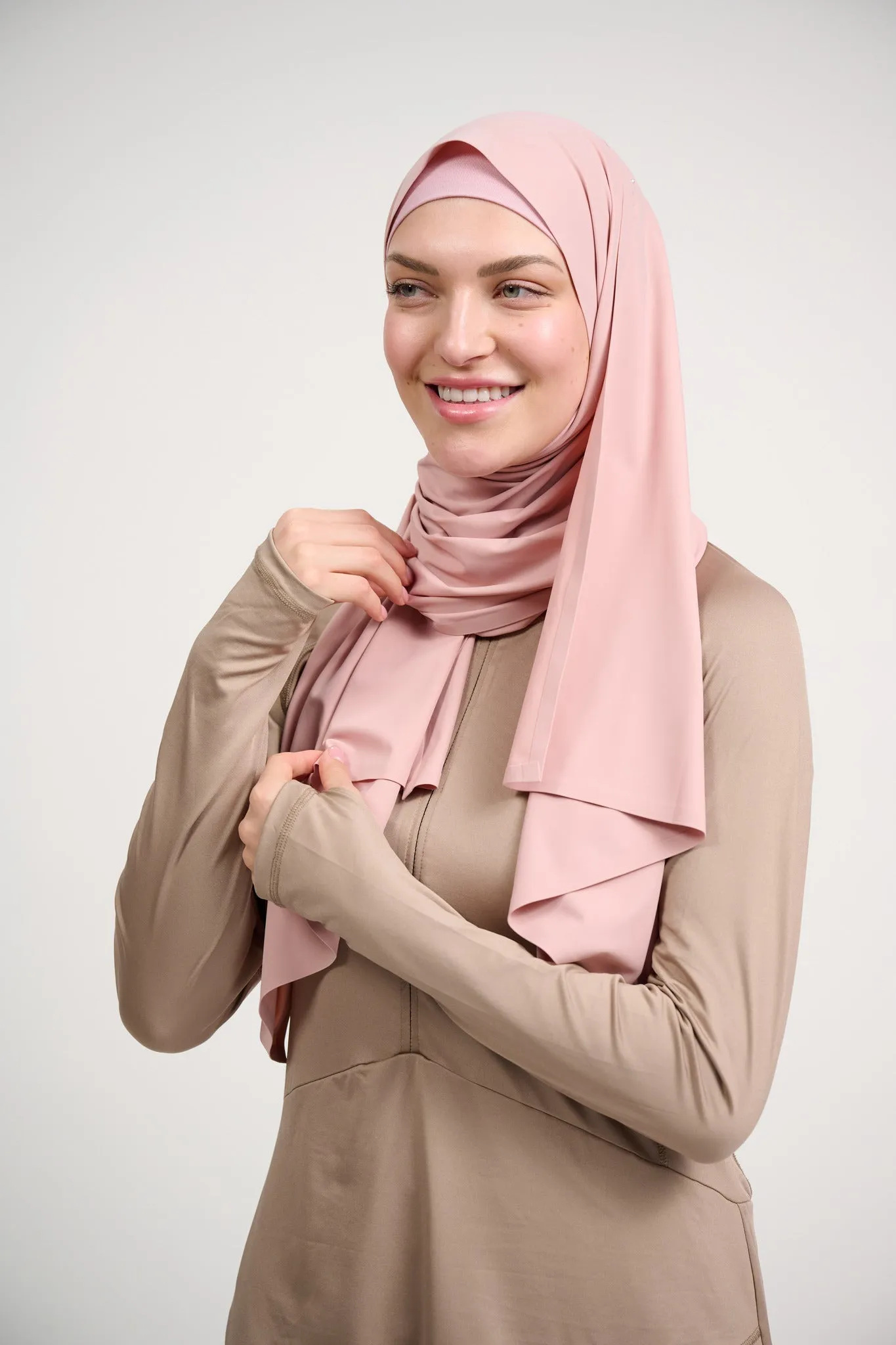 Aeroflex Sports Hijab Shawl- Rose