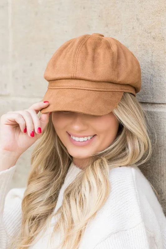 Aili's Corner Suede Newsboy Cap