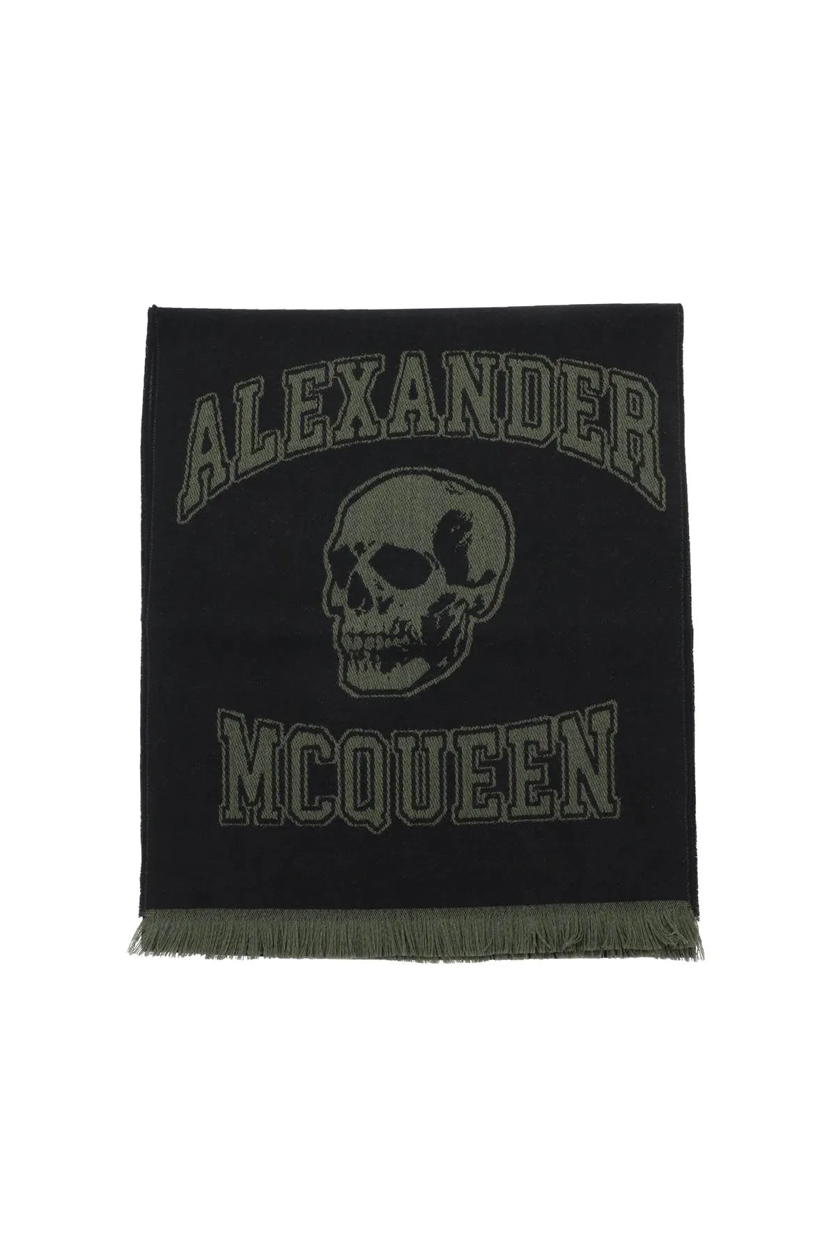 Alexander Mcqueen Varsity Logo Wool Scarf