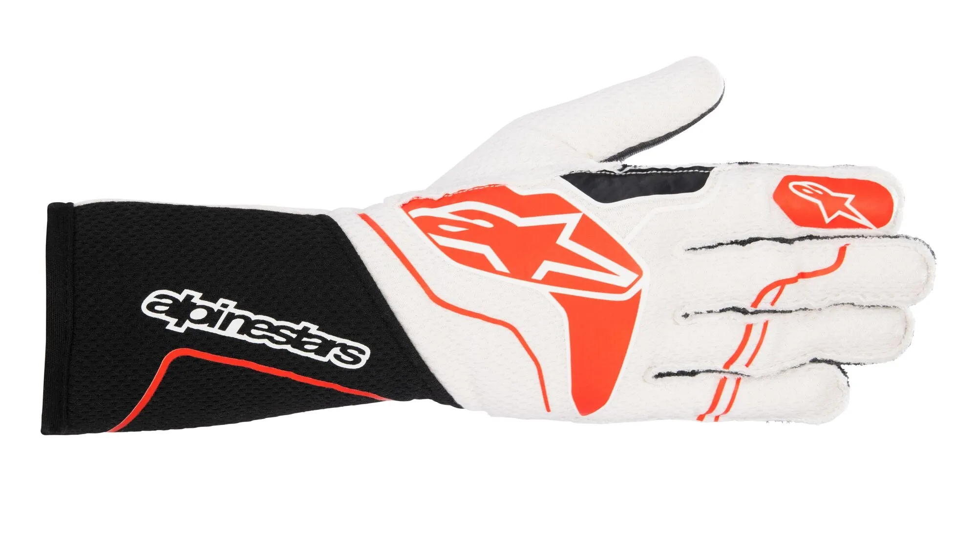 ALPINESTARS 3550123_123_S TECH 1-ZX v3 Racing gloves, FIA 8856-2018, black/white/red, Size S