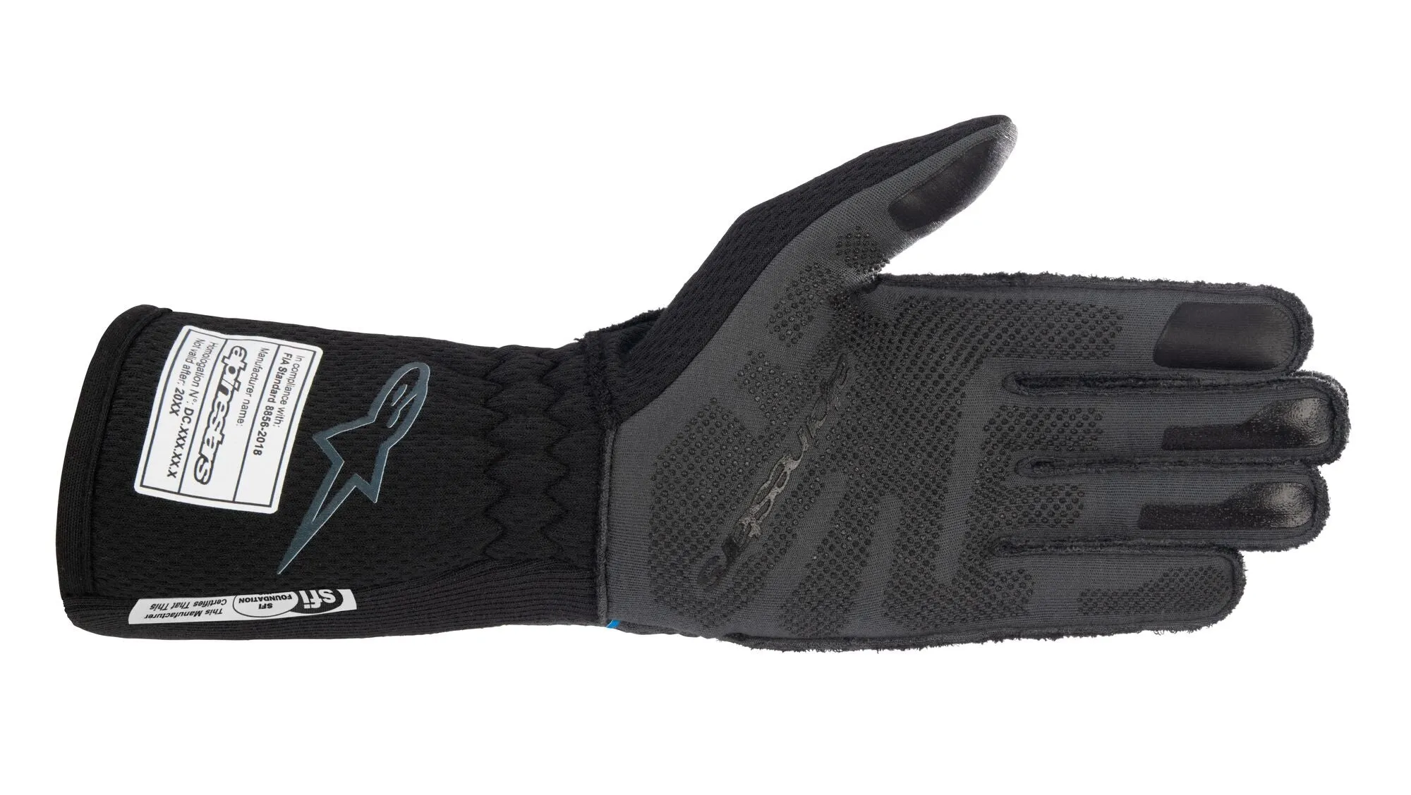 ALPINESTARS 3550123_17_M TECH 1-ZX v3 Racing gloves, FIA 8856-2018, black/blue, Size M