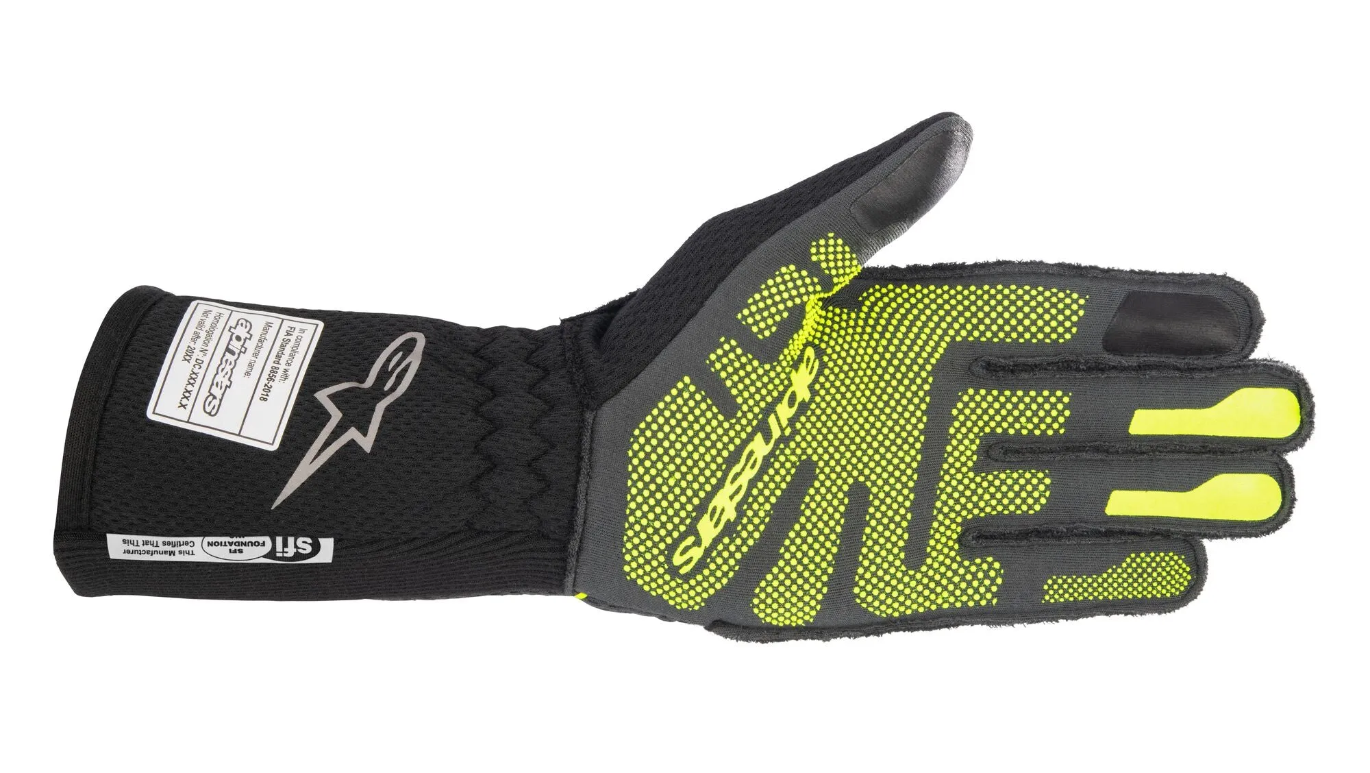 ALPINESTARS 3550123_9151_XXL TECH 1-ZX v3 Racing gloves, FIA 8856-2018, tar gray/black/yellow fluo, Size 2XL