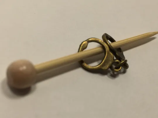 Antique Bronze Metal Shawl Pin ~ Handcuffs