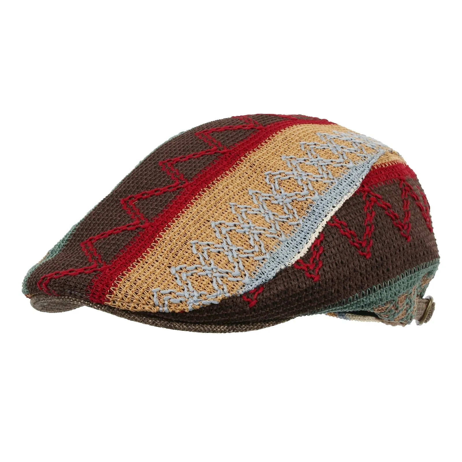 Aztec Tribal Pattern Knitted Newsboy Hat Flat Cap LD3030