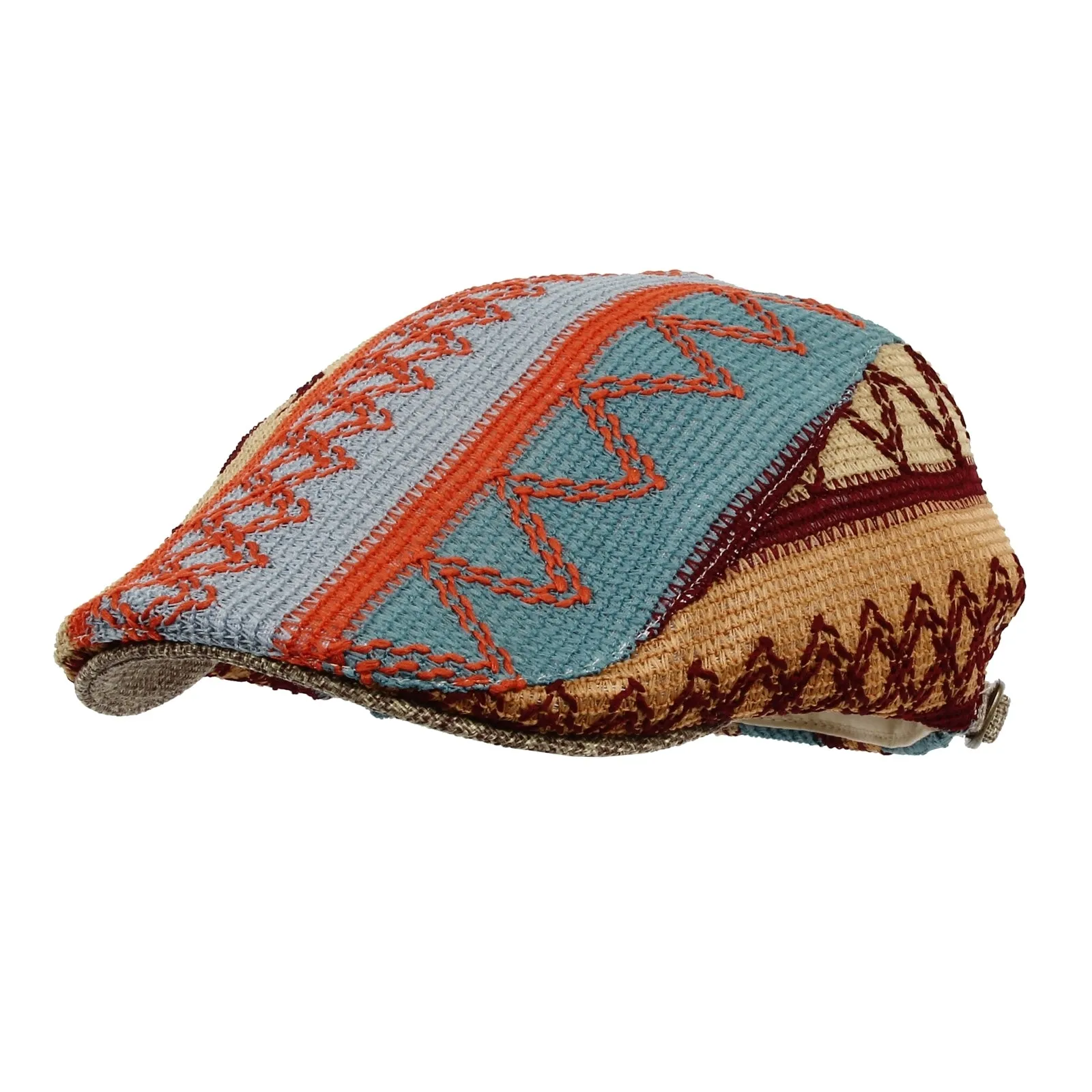 Aztec Tribal Pattern Knitted Newsboy Hat Flat Cap LD3030