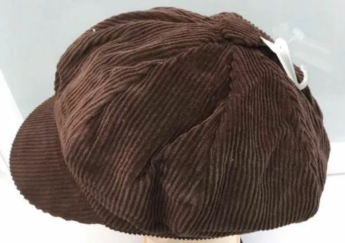 BAKER BOY HATS CORDUROY IN 3 COLOURS-cream/brown/dark brown PEAKED CAPS UNISEX-