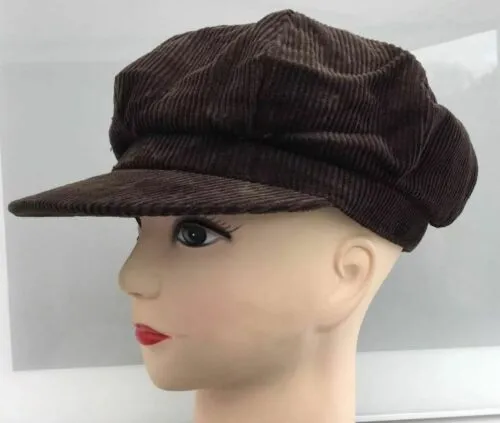 BAKER BOY HATS CORDUROY IN 3 COLOURS-cream/brown/dark brown PEAKED CAPS UNISEX-