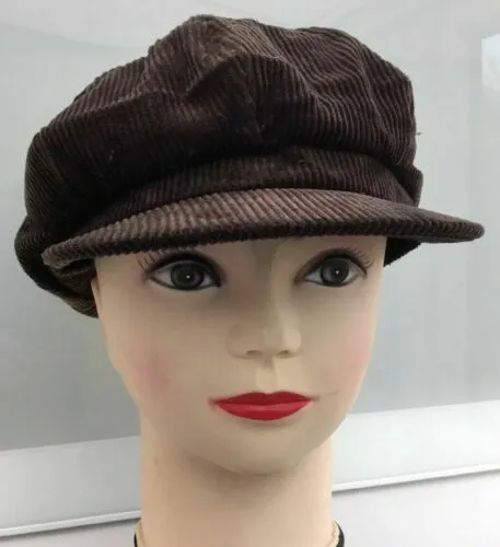 BAKER BOY HATS CORDUROY IN 3 COLOURS-cream/brown/dark brown PEAKED CAPS UNISEX-