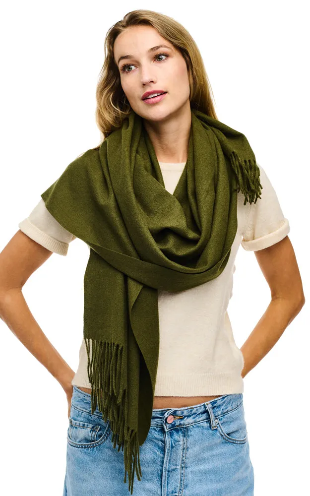 BASC2044 Solid Super Soft Cashmere Blended Oblong Scarf