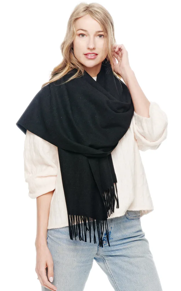 BASC2044 Solid Super Soft Cashmere Blended Oblong Scarf