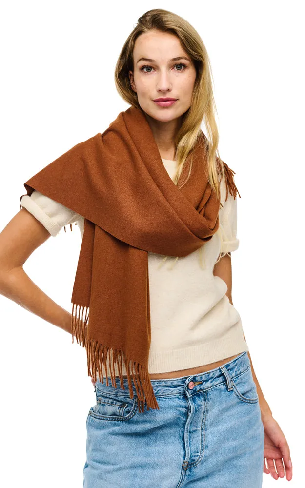 BASC2044 Solid Super Soft Cashmere Blended Oblong Scarf