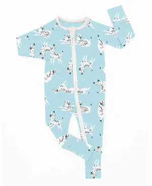 Beautifully Bold Blue Dalmatians - Bamboo Zippy Romper