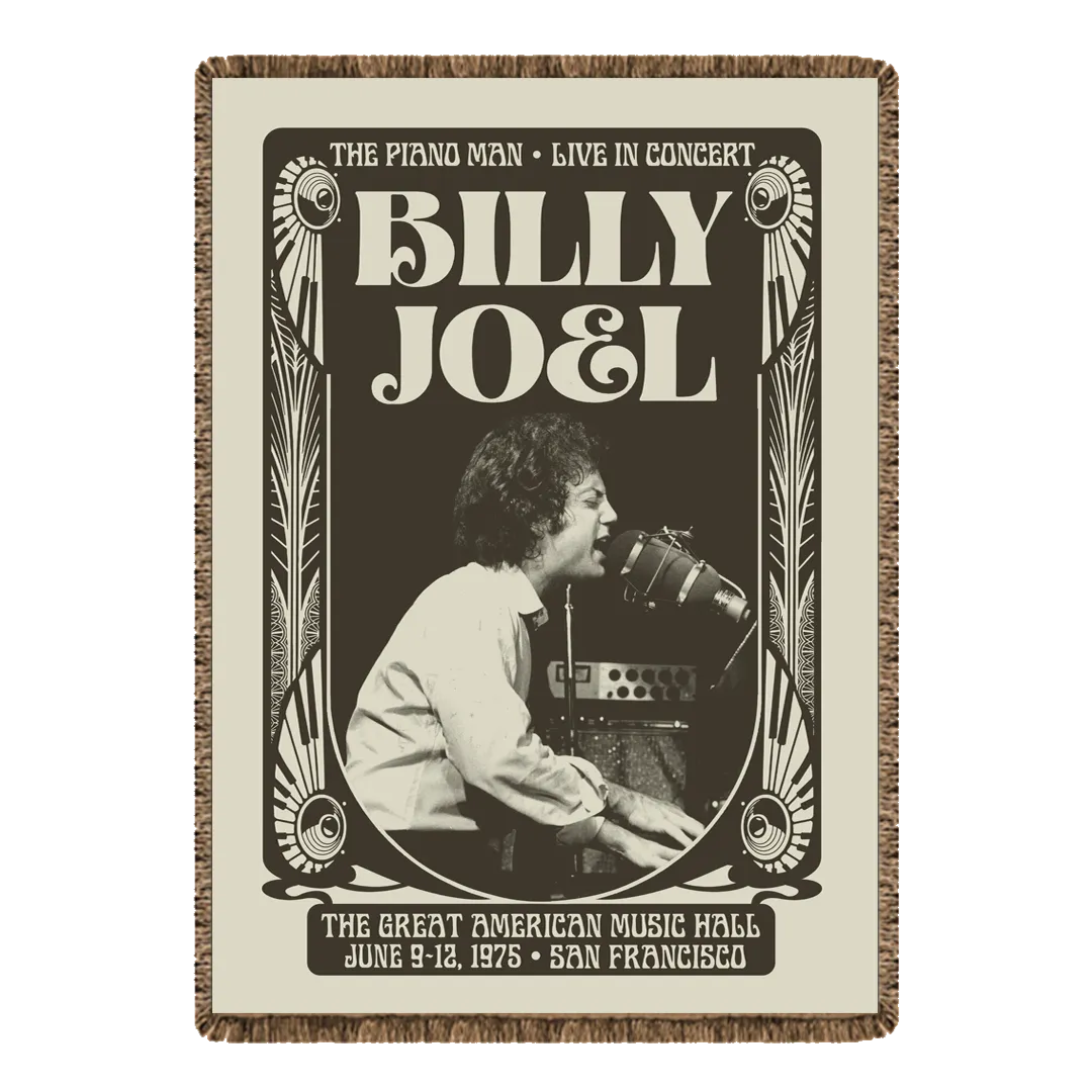 Billy Joel "Great American Music Hall" Woven Tapestry Blanket