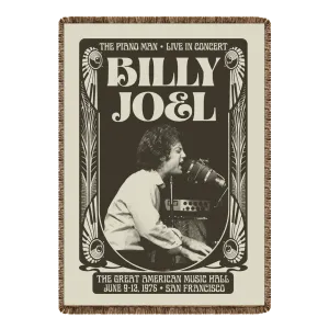 Billy Joel "Great American Music Hall" Woven Tapestry Blanket