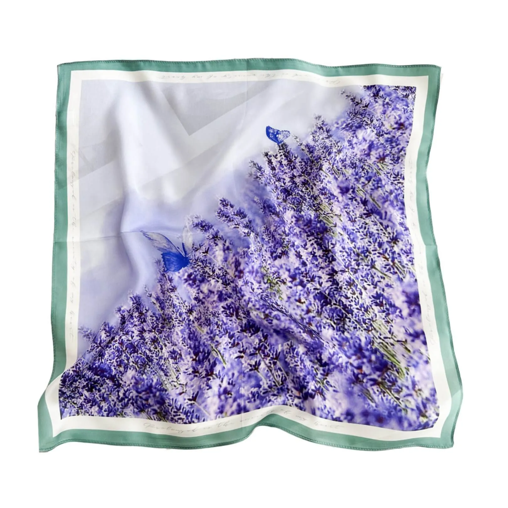 Breeze of Lavender Pure Mulberry Silk Square Scarf Bandana