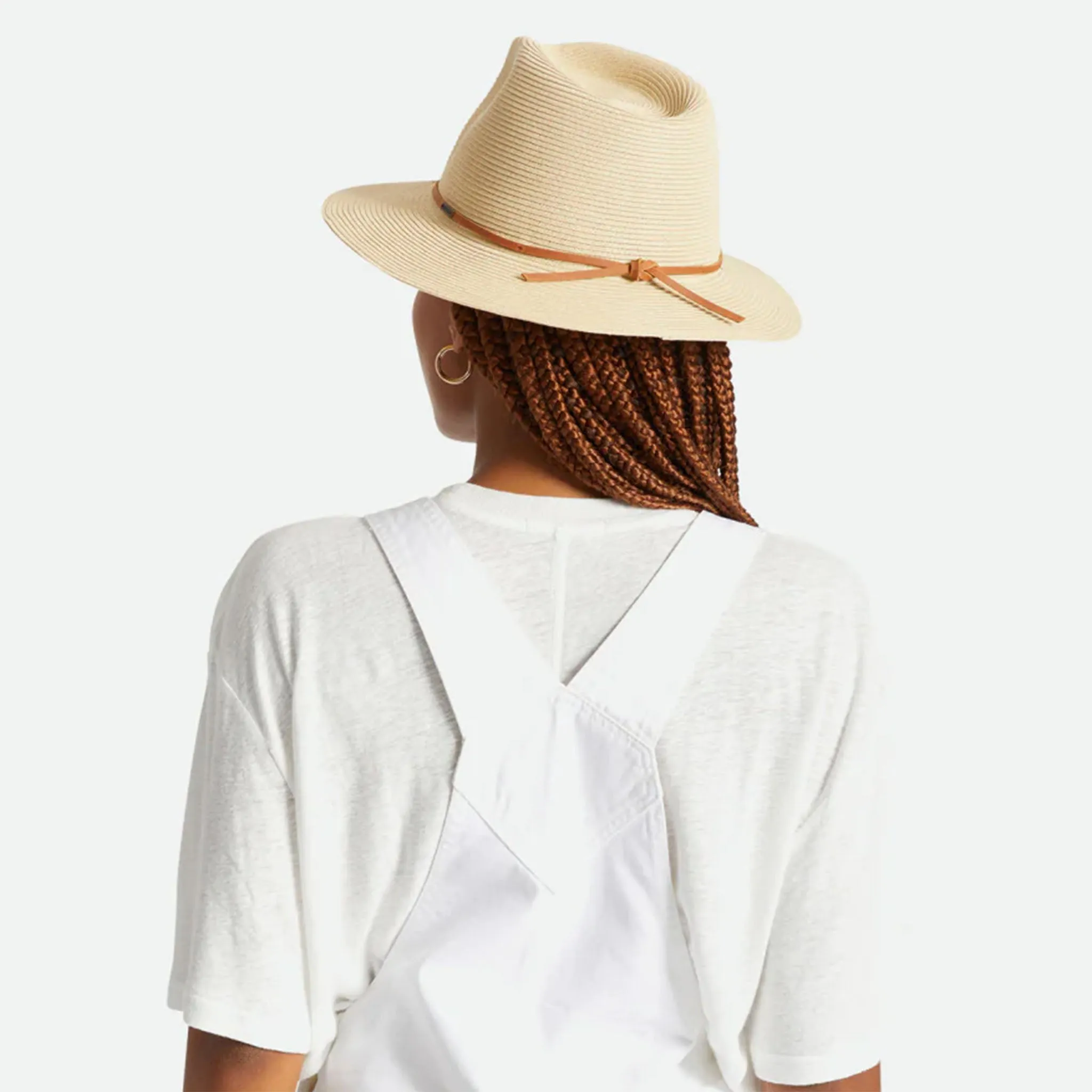 Brixton Wesley Straw Packable Fedora - Tan