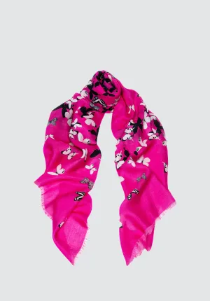 Butterflies Scarf | Fuchsia Pink