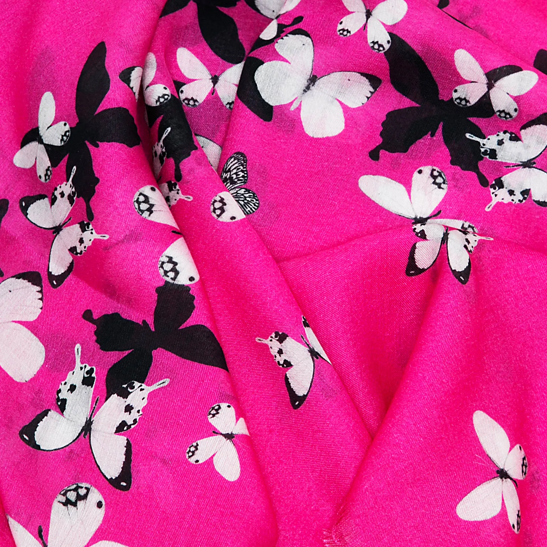 Butterflies Scarf | Fuchsia Pink