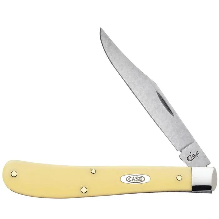 Case 00031 Yellow Synthetic Smooth CS Slimline Trapper Knife