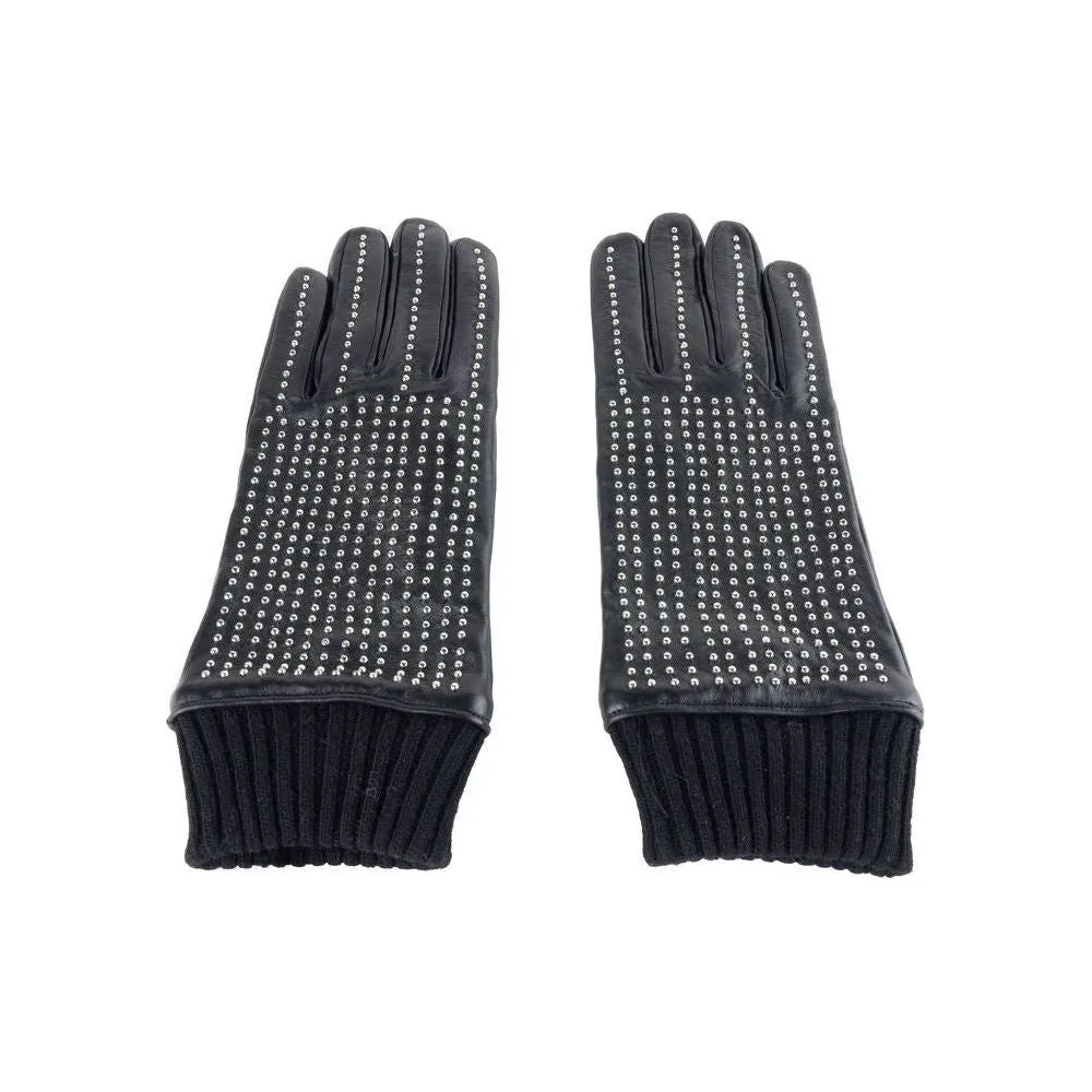 Cavalli Class Black Lambskin Men Glove