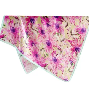 Chrysanthemum Bloom Pure Mulberry Silk Scarf Silk Bandana