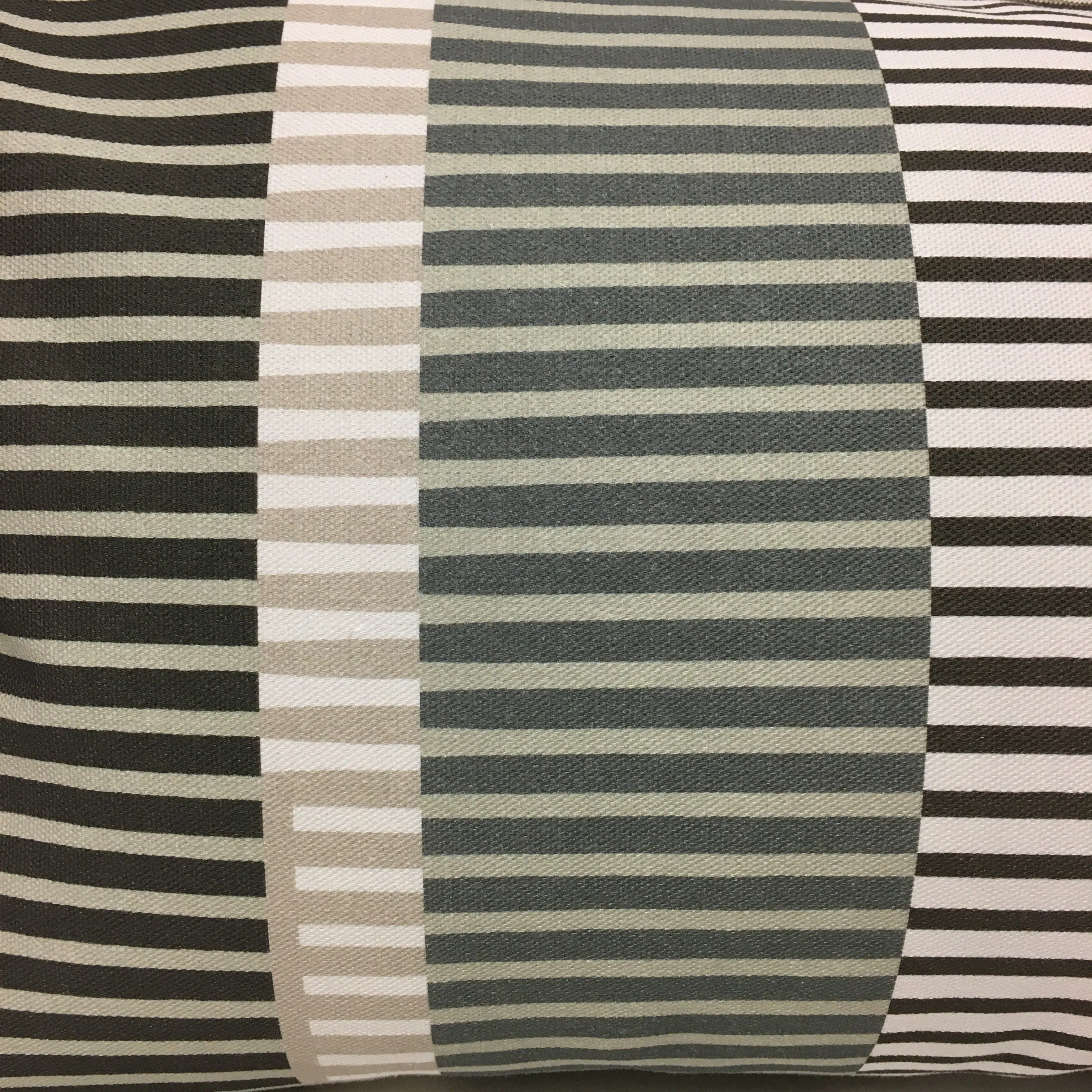 Combed Stripe Cushion - Graphite, dove   white