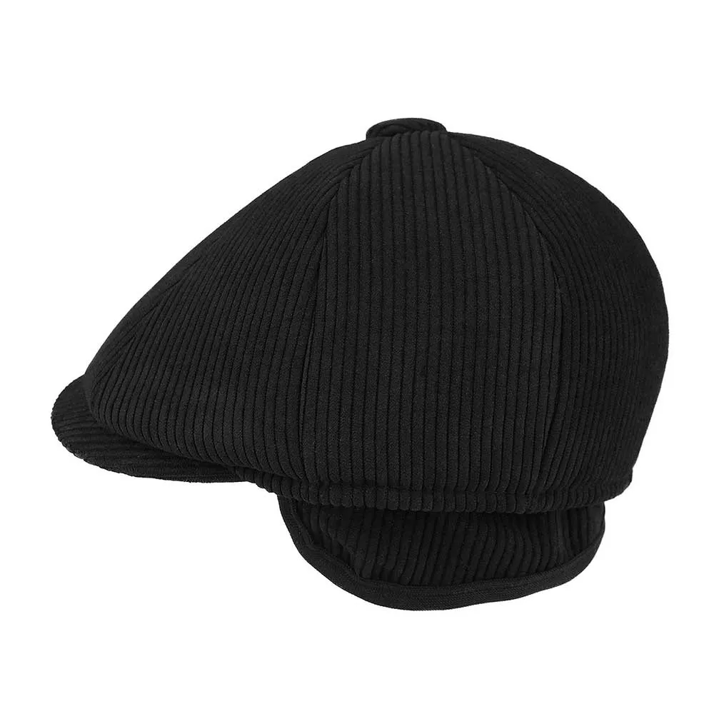 Corduroy Newsboy Cap with Warmer Flap