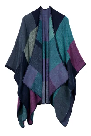 DANDY PLAID FASHION SHAWL WRAP, (L)51.2″ (W)59.1″