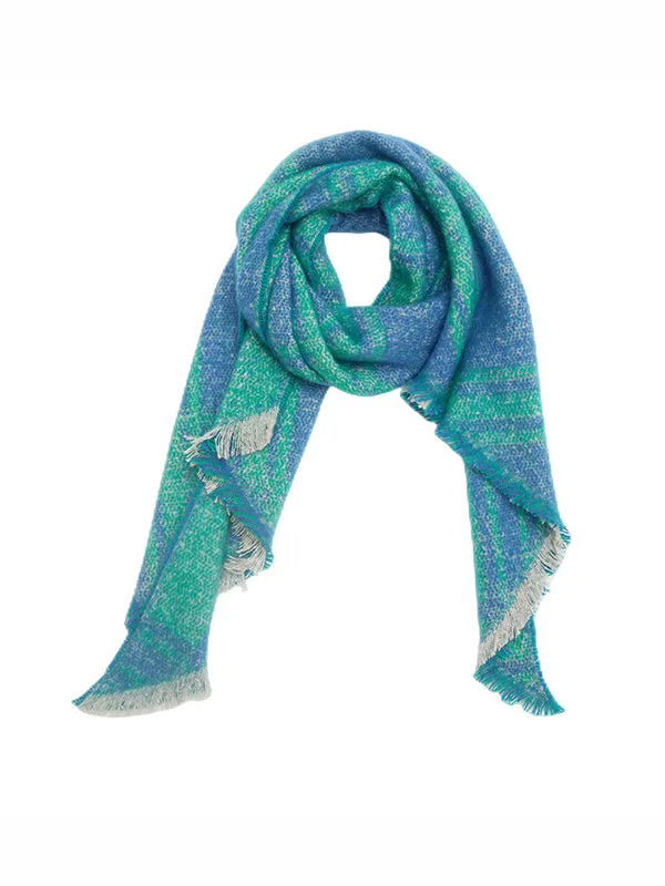 Diamond-Patterned Fringed Keep Warm Shawl&Scarf