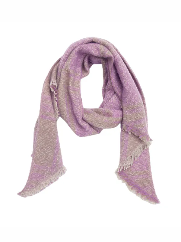 Diamond-Patterned Fringed Keep Warm Shawl&Scarf