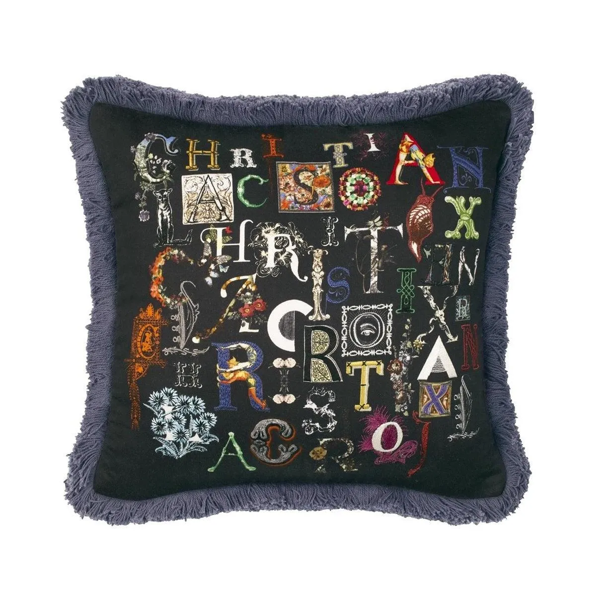 Double-sided cushion DO YOU SPEAK LACROIX? cotton satin