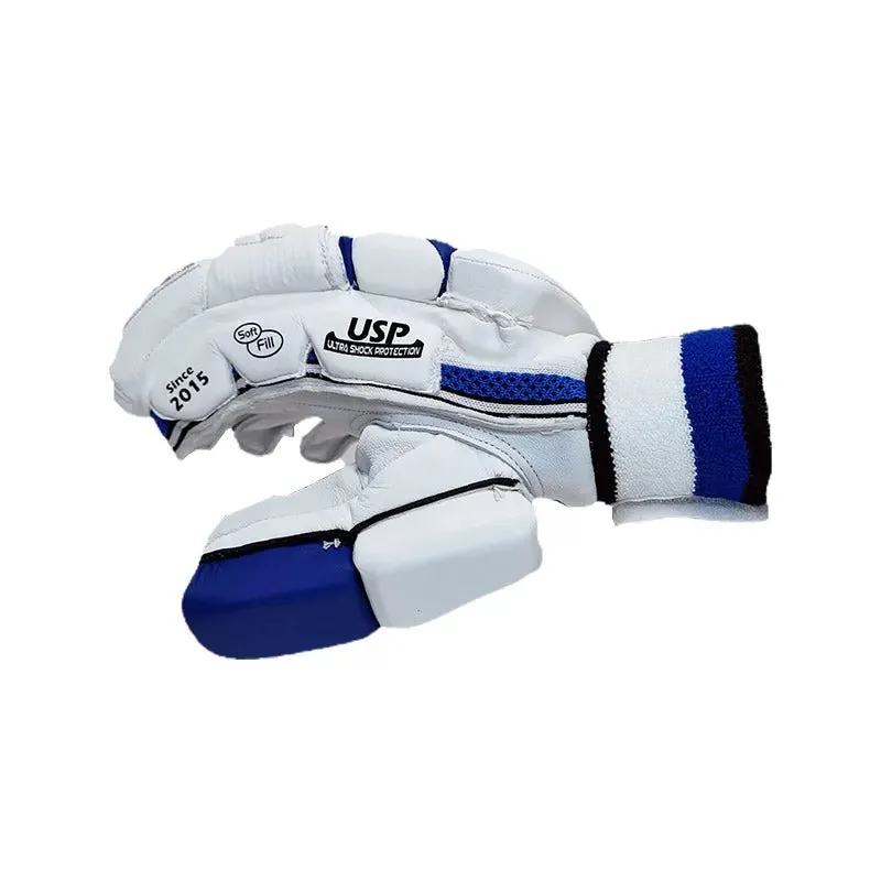 DS Sports 1.0 White Blue Batting Gloves Adult