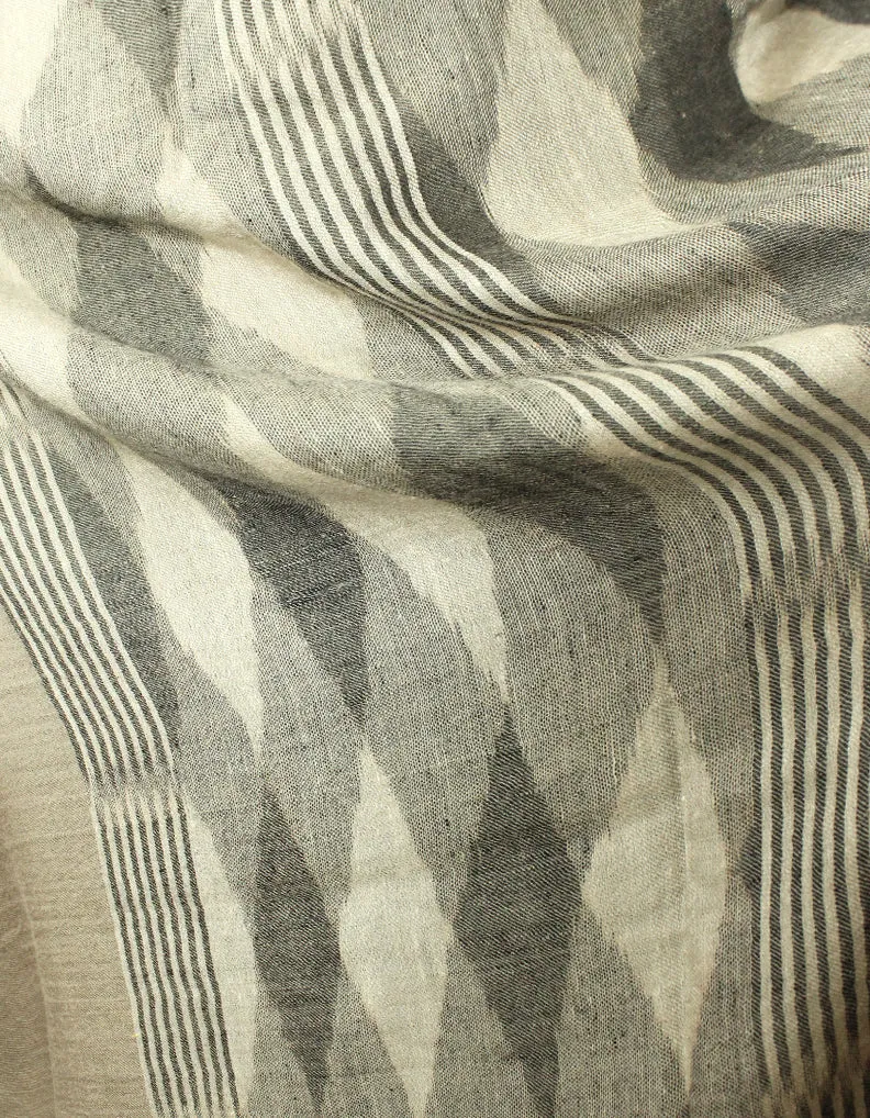 Ekat Pashmina Shawl In The Hues Of Grey & White 5758