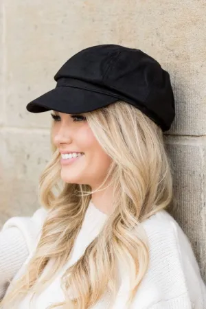 Emily Suede Newsboy Cap