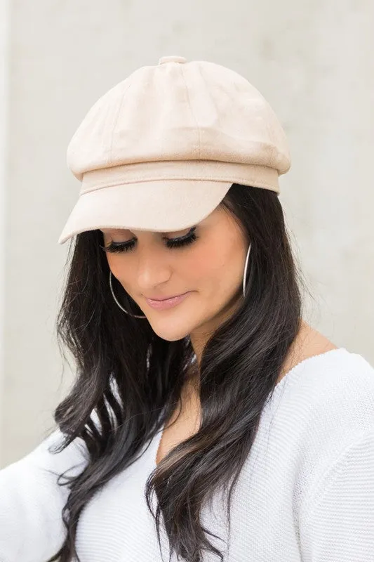 Emily Suede Newsboy Cap