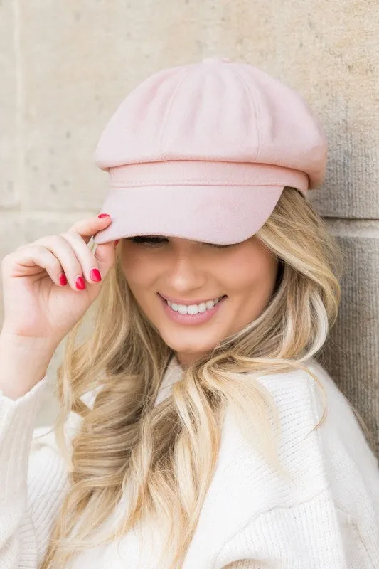 Emily Suede Newsboy Cap