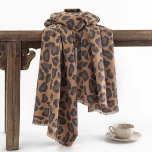 FH23-5104 Leopard print printed winter scarf