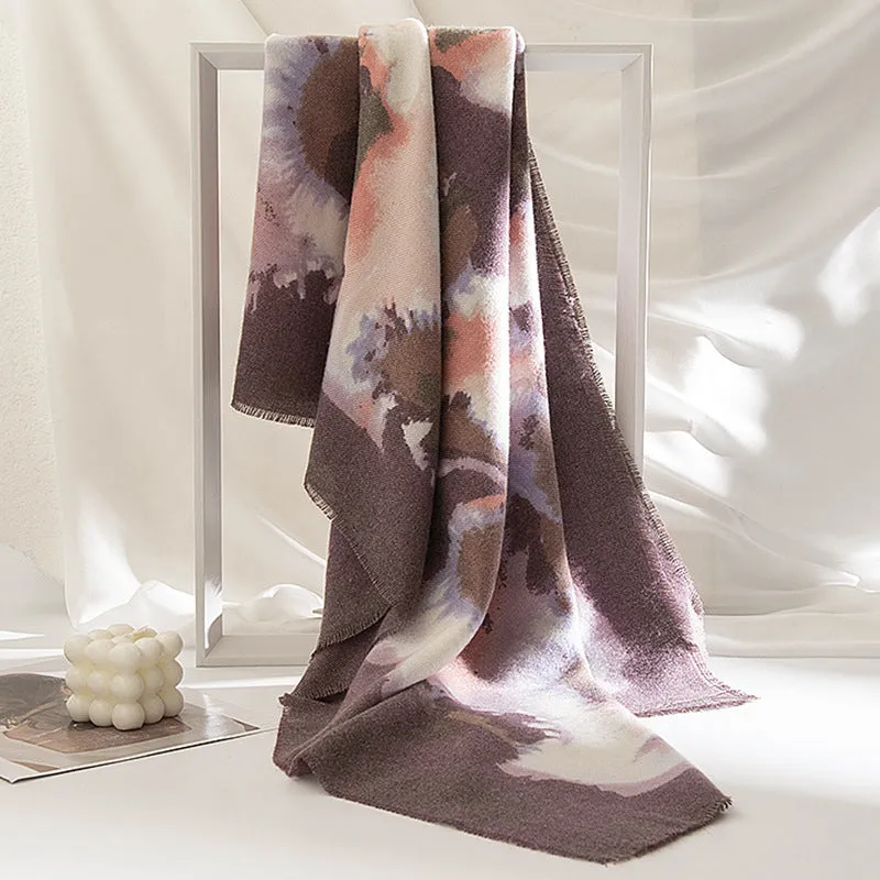 FH23-5112 printed winter scarf