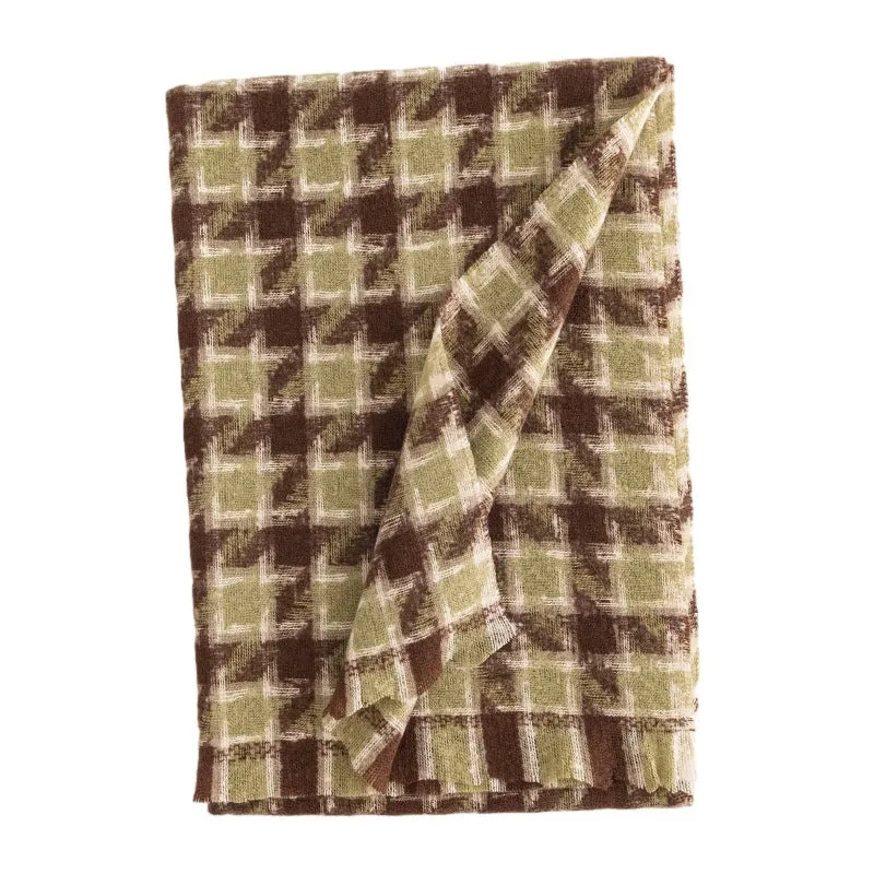 FH23-5444 Houndstooth printed winter scarf