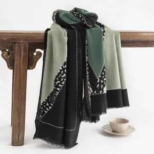 FH23-5453 leopard print winter scarf