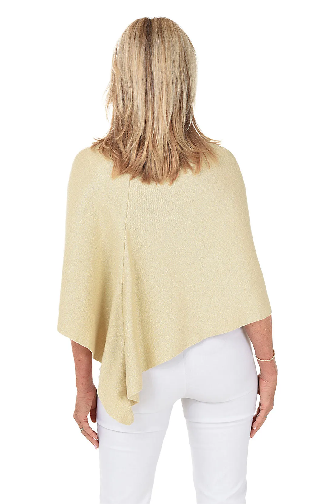 Gold Shimmer Keyhole Knit Wrap