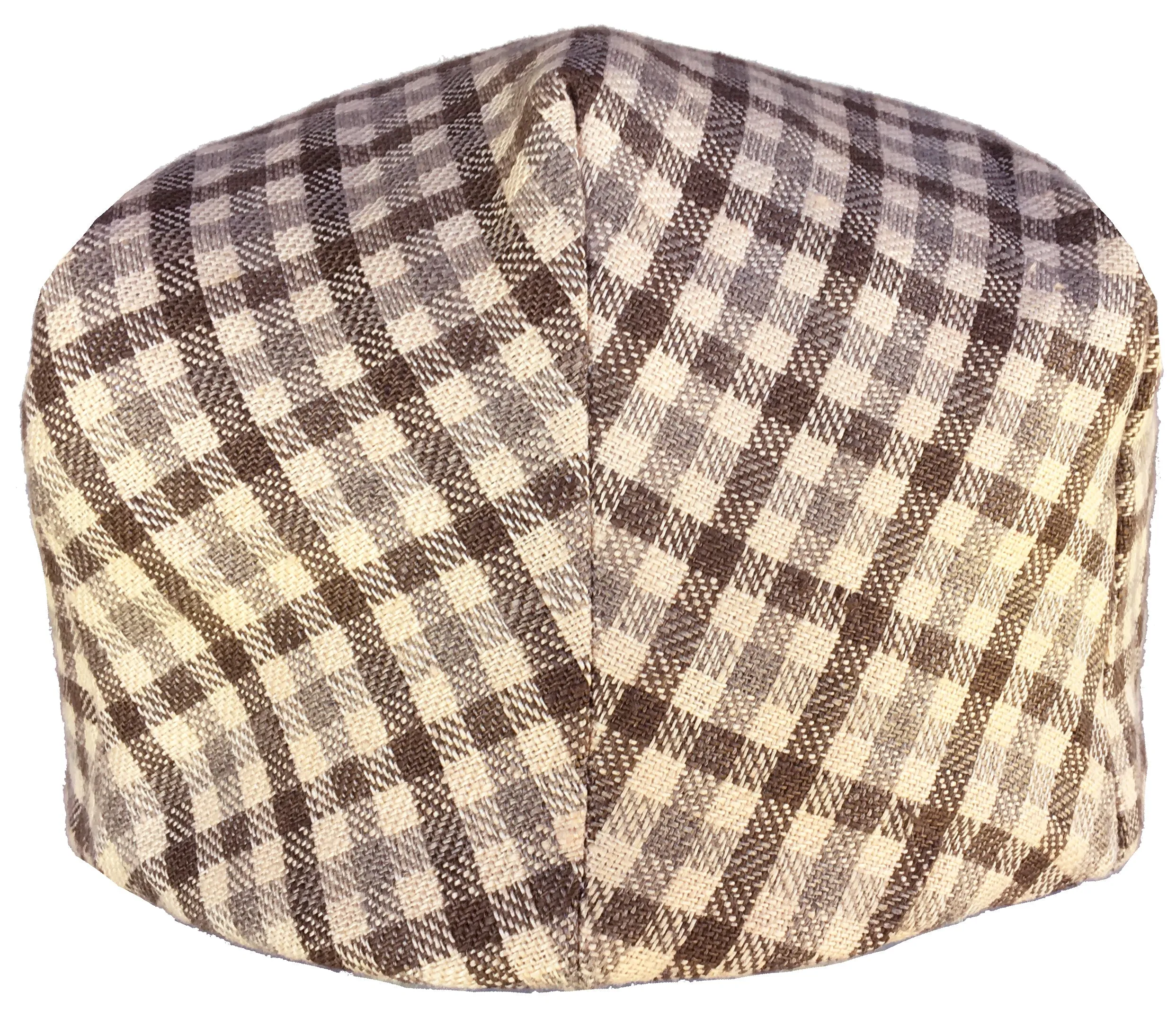 Headchange Made in USA Brown Plaid 100% Linen Ivy Cap