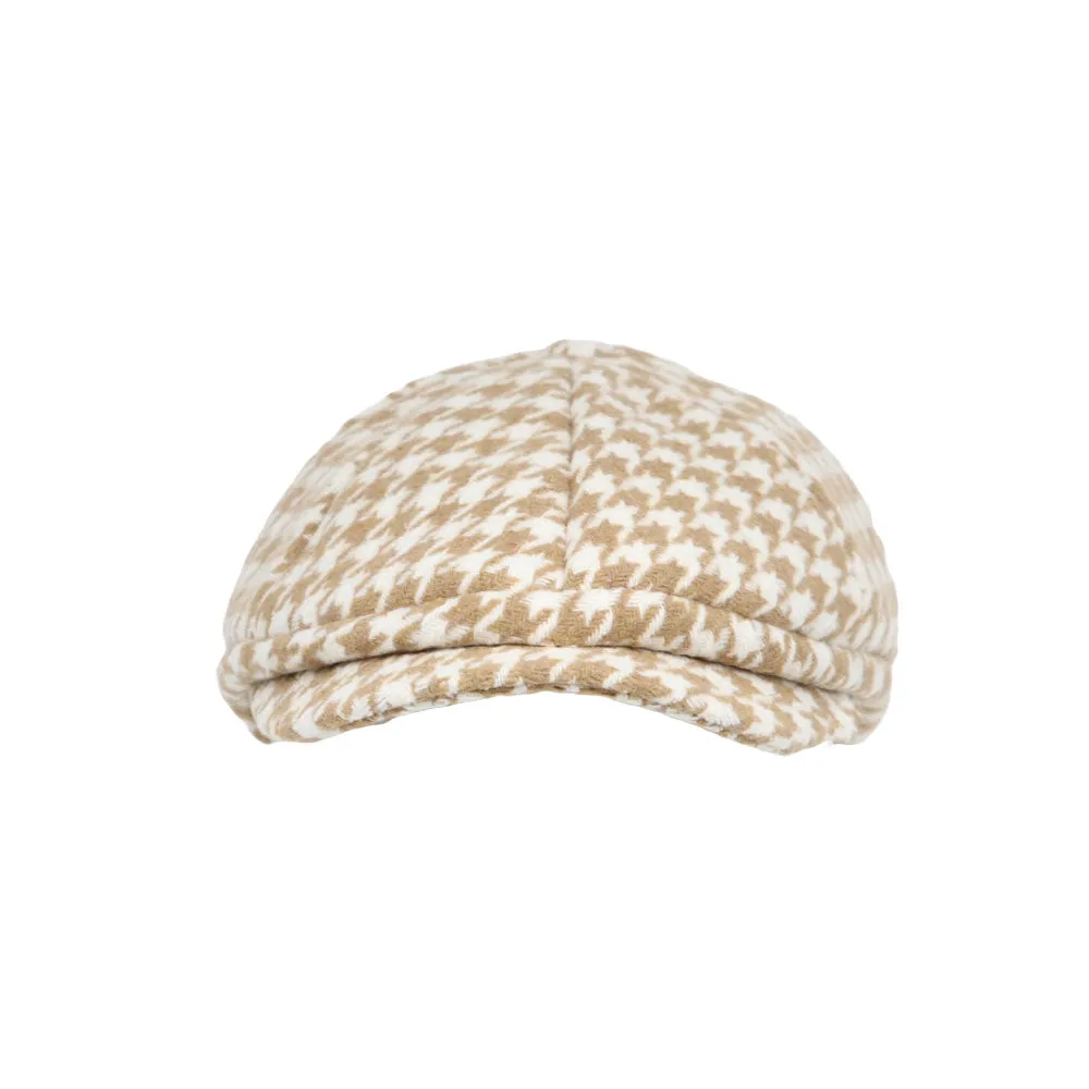 Houndstooth Newsboy Cap Ivy Cabbie Cap Flat Cap Winter Hat MU31449