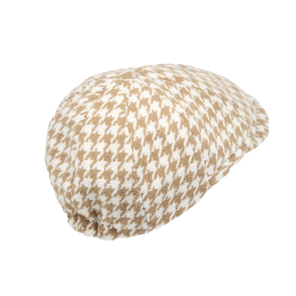 Houndstooth Newsboy Cap Ivy Cabbie Cap Flat Cap Winter Hat MU31449